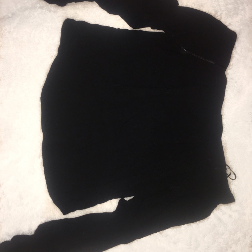 Black long sleeve off the shoulder shirt